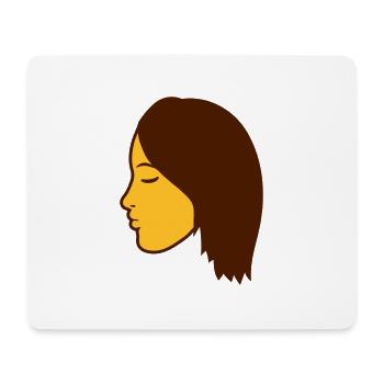 face head female woman girl girl pretty s - Mouse Pad (horizontal) - white - Front