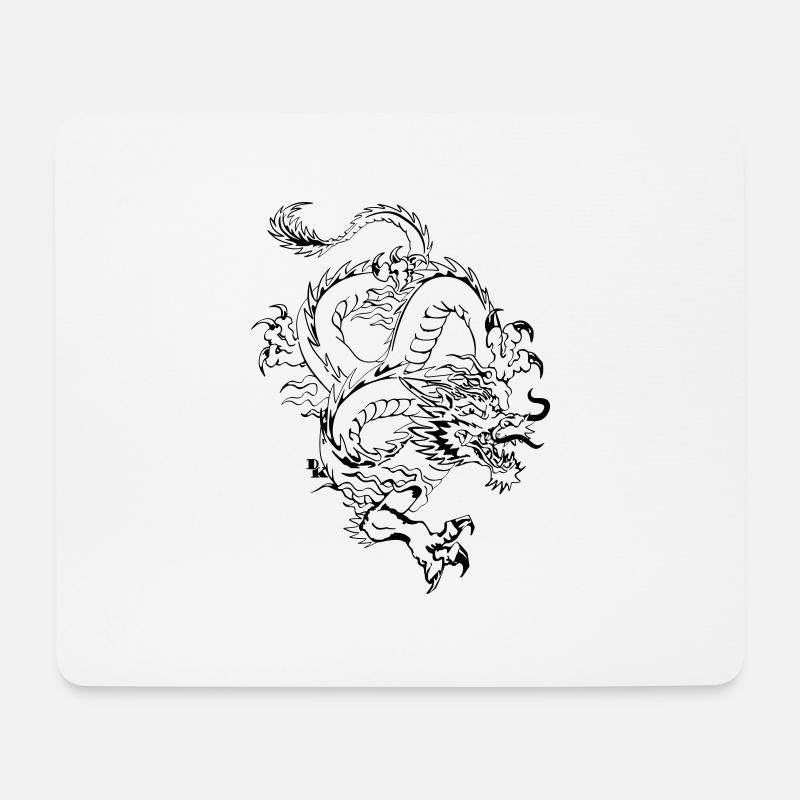 Chinesische Drachen von dk - Mousepad (Querformat) - Weiß