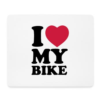 I love my bike - Mousepad (Querformat) - Weiß - Vorne