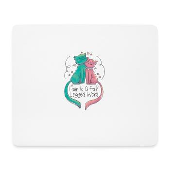 Chat l’amour cadeau - Tapis de souris (format paysage) - blanc - Devant