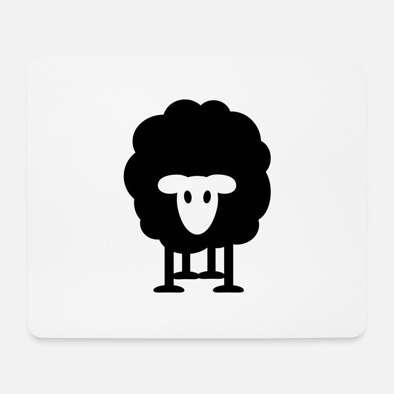 dickes schwarzes Schaf Schäfer Wolle Heidschnucken - Mousepad (Querformat) - Weiß