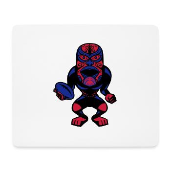 rugby mask - Mouse Pad (horizontal) - white - Front