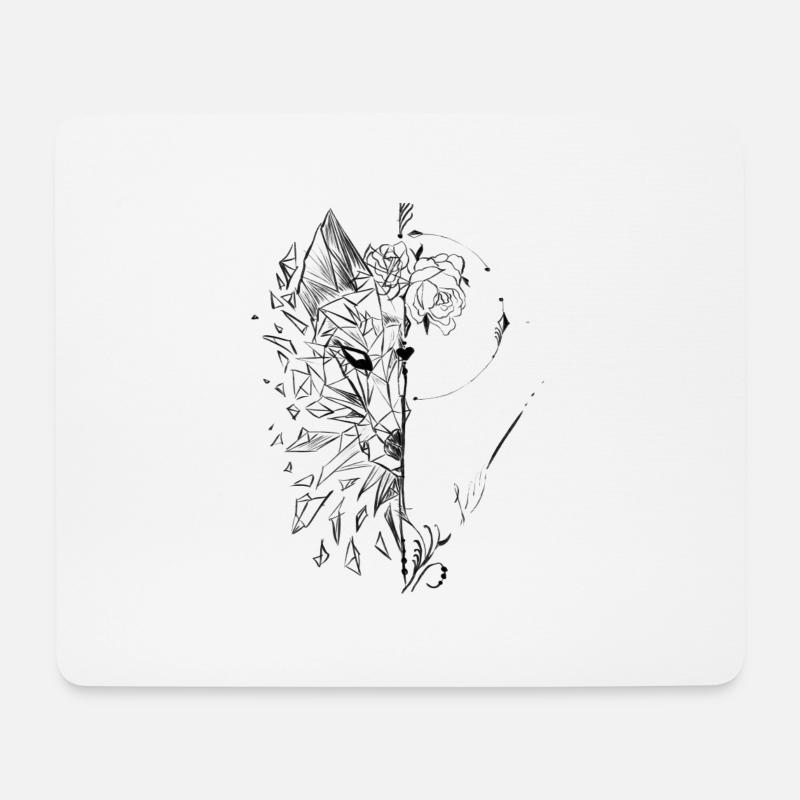 Fuchs Design, Abstrakt - Mousepad (Querformat) - Weiß