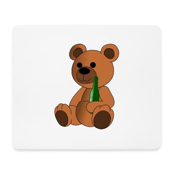 Teddy Bear with beer bottle - Mouse Pad (horizontal) - white - Front