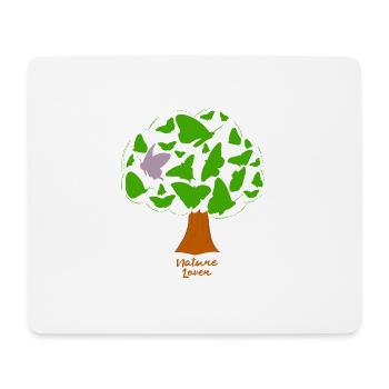 Amant de la Nature Arbre Papillon Amoureux de la Nature - Tapis de souris (format paysage) - blanc - Devant