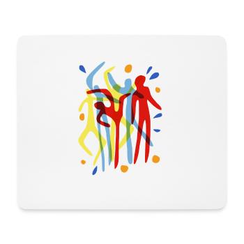 happy humans joyeux personnes colorées - Tapis de souris (format paysage) - blanc - Devant