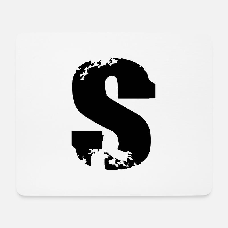 S - Buchstabe - Mousepad (Querformat) - Weiß