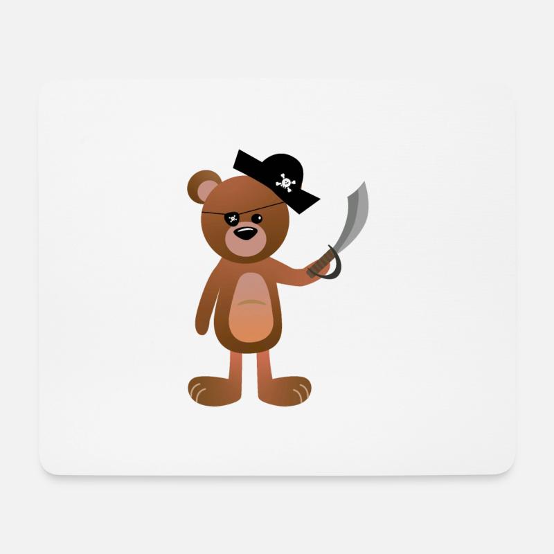 süßer Bären Pirat Seeräuber Freibeuter - Mousepad (Querformat) - Weiß