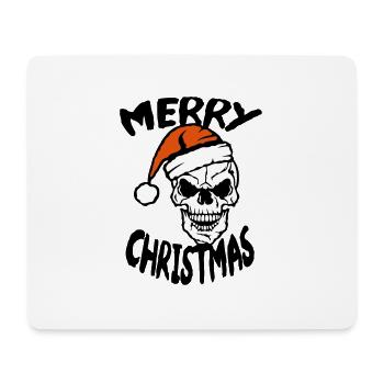 merry christmas tete mort bonnet noel pere - Tapis de souris (format paysage) - blanc - Devant