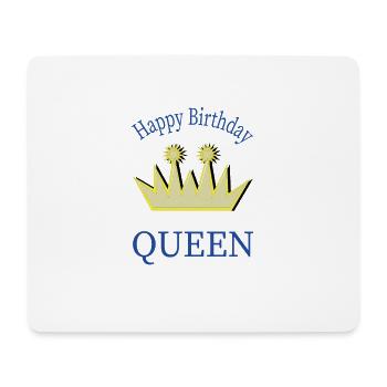REINE joyeux anniversaire joyeux anniversaire - Tapis de souris (format paysage) - blanc - Devant