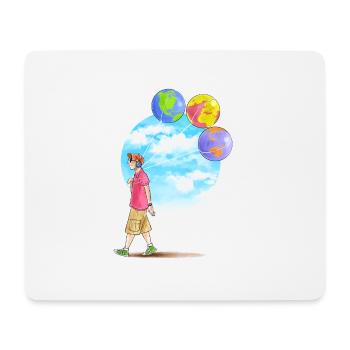 Children and Astronomy Balloons - Mouse Pad (horizontal) - white - Front