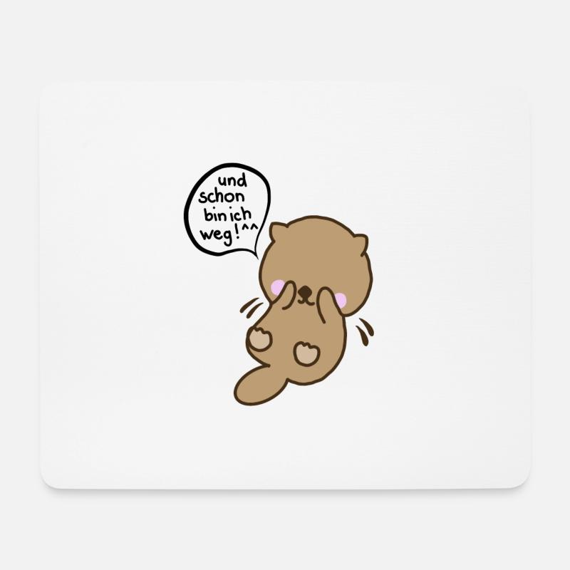 süßer Otter in Manga Anime Style - Mousepad (Querformat) - Weiß