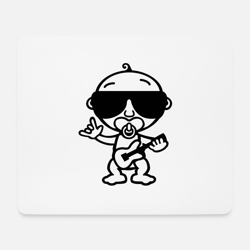 Cool Rock Baby (SW) - Mousepad (Querformat) - Weiß
