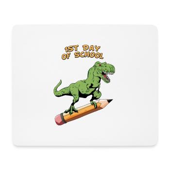 TRex 1. Schultag - Mousepad (Querformat) - Weiß - Vorne