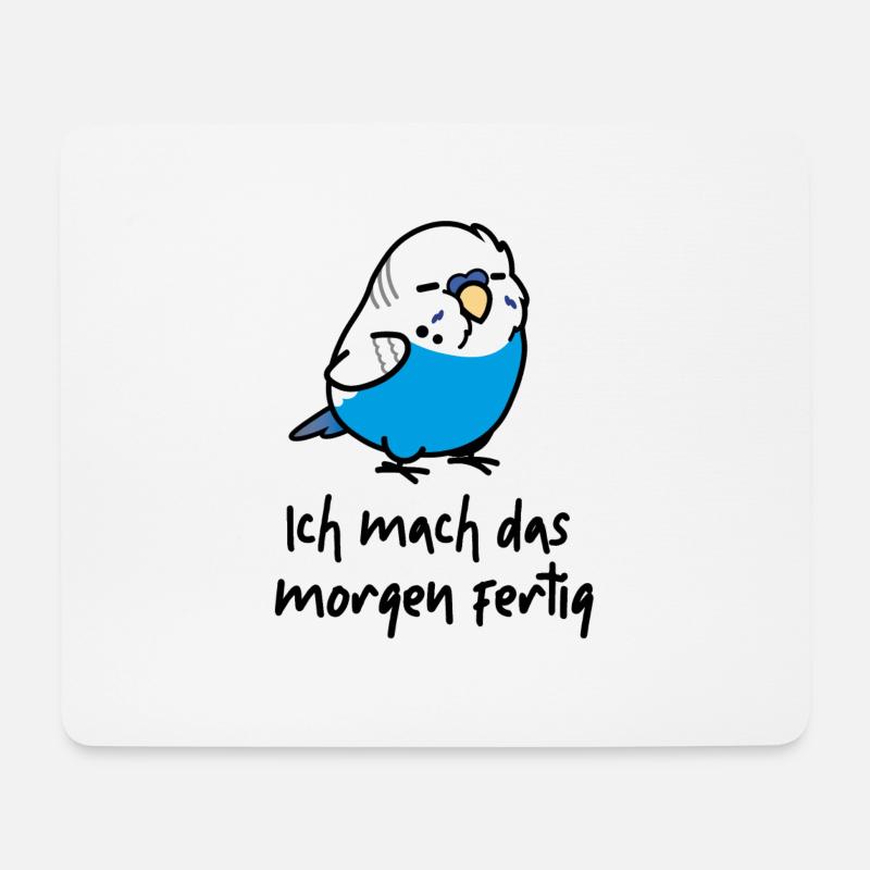 lässiger Wellensittich - Mousepad (Querformat) - Weiß