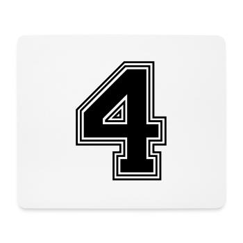 4_Nummer_4_(s31) - Mousepad (Querformat) - Weiß - Vorne