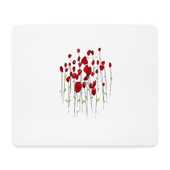 Mohnblume MOhn Blume - Mousepad (Querformat) - Weiß - Vorne