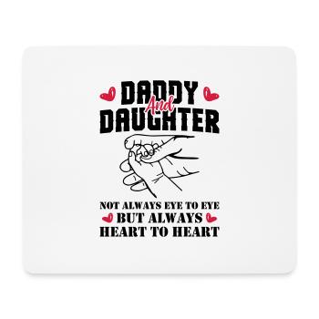 Papa et sa fille toujours coeur à coeur - Tapis de souris (format paysage) - blanc - Devant