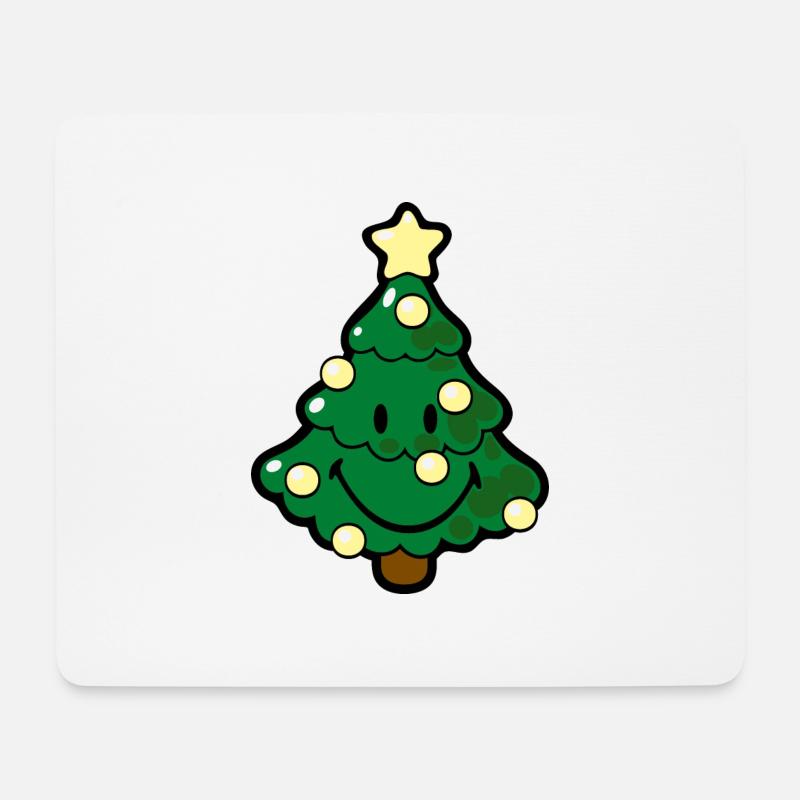 Smiley Christmas Tree - Mousepad (Querformat) - Weiß