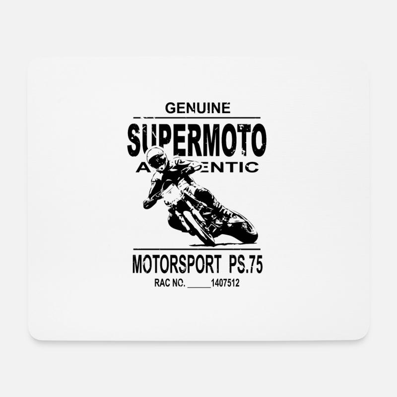 Supermoto - Mousepad (Querformat) - Weiß