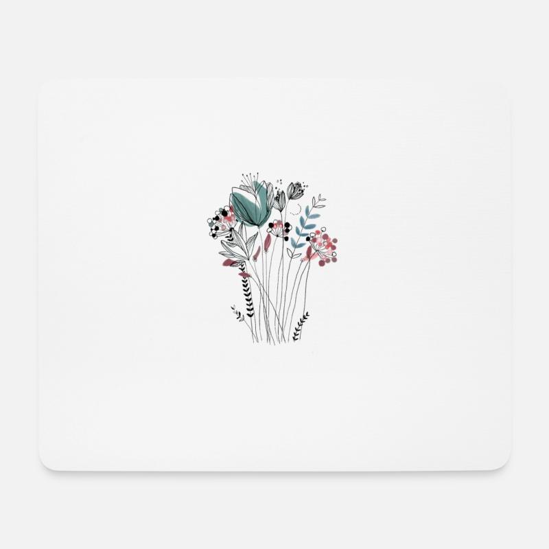 Blumen - Mousepad (Querformat) - Weiß