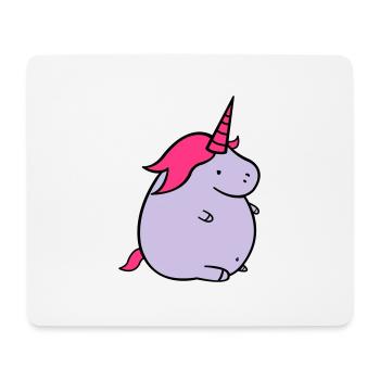 fat_unicorn_02 - Mousepad (Querformat) - Weiß - Vorne