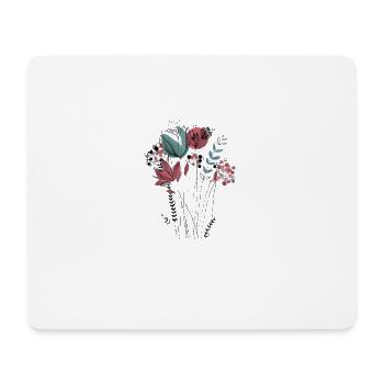 Fleurs vintage - Tapis de souris (format paysage) - blanc - Devant