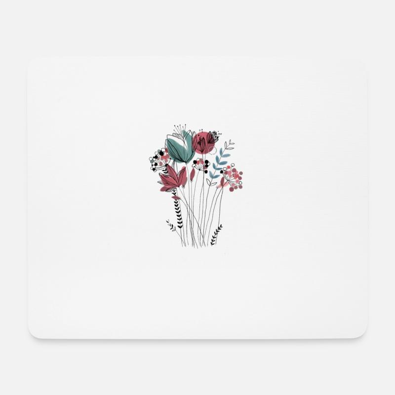Vintage Blumen - Mousepad (Querformat) - Weiß