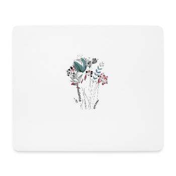 Fleurs vintage - Tapis de souris (format paysage) - blanc - Devant