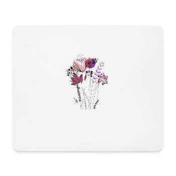 Fleurs vintage - Tapis de souris (format paysage) - blanc - Devant