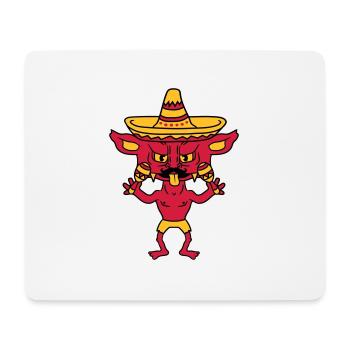 mustache schnurrbart mexikaner hut sombrero südame - Mousepad (Querformat) - Weiß - Vorne