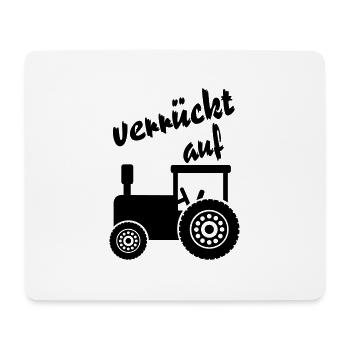 verrückt auf Traktor / Traktor - Mousepad (Querformat) - Weiß - Vorne