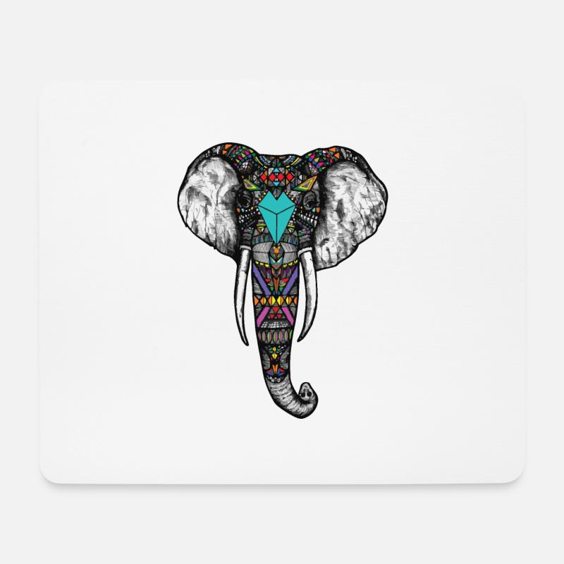 Indischer Elefant - Mousepad (Querformat) - Weiß
