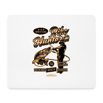 Angler Design "World Class Pike Hunter" - Mousepad (Querformat) - Weiß - Vorne