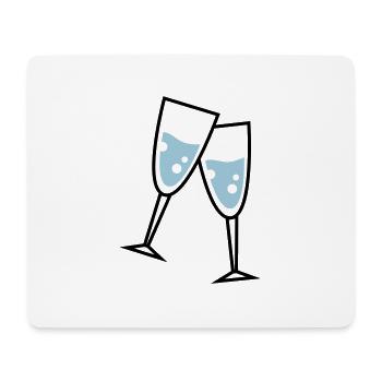 glas sekt - Mousepad (Querformat) - Weiß - Vorne