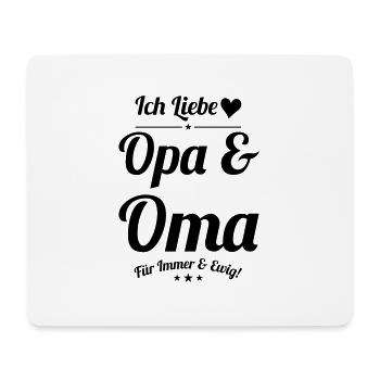 ich liebe oma und opa - Mousepad (Querformat) - Weiß - Vorne
