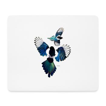 Elstern - Mousepad (Querformat) - Weiß - Vorne