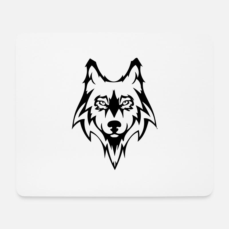 Wolf - Mousepad (Querformat) - Weiß