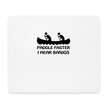 PADDEL SCHNELLER HÖRE ICH BANJOS SHIRT lustiges Spaßde - Mousepad (Querformat) - Weiß - Vorne