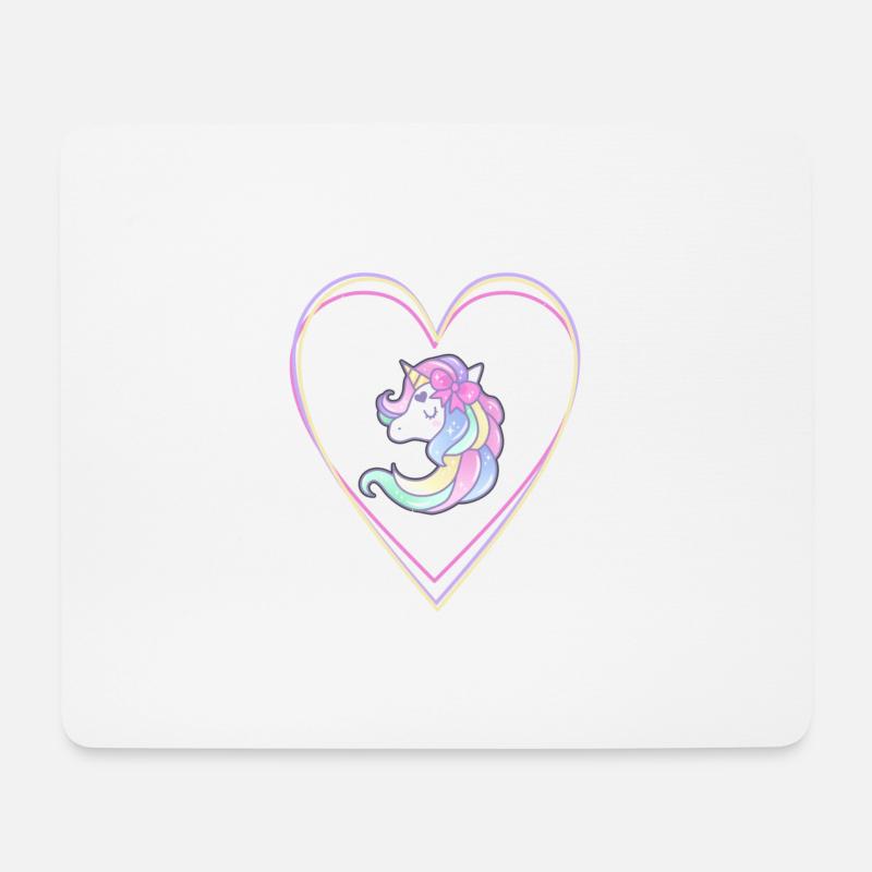 Einhorn - Mousepad (Querformat) - Weiß