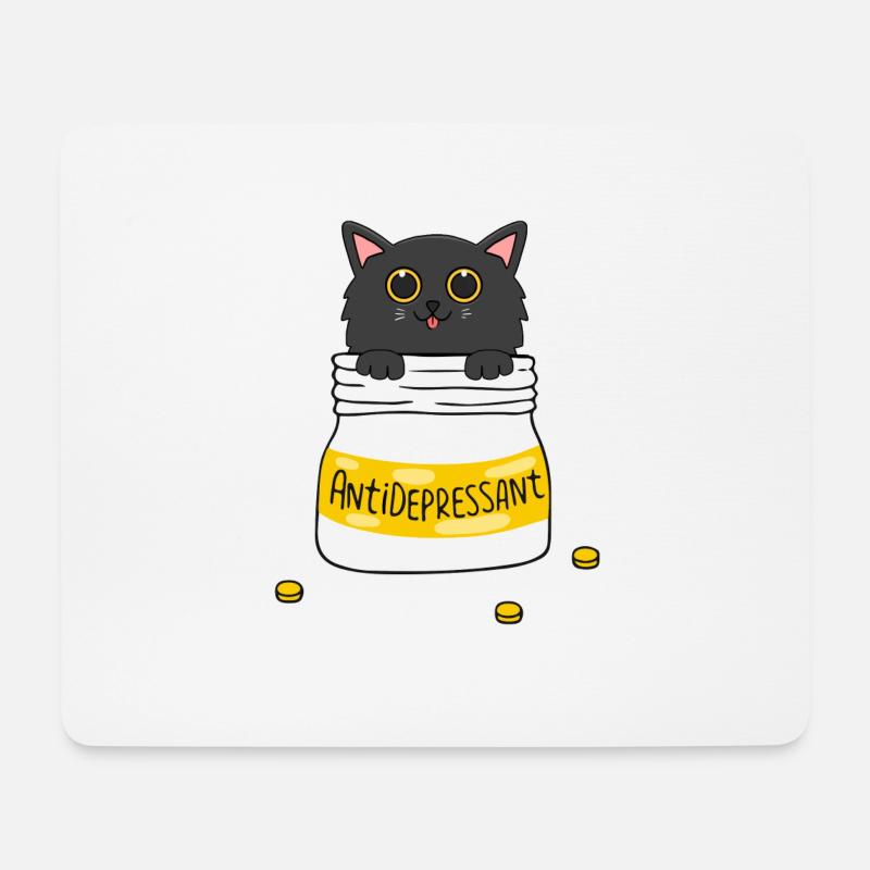 Antidepressivum Cat - Mousepad (Querformat) - Weiß