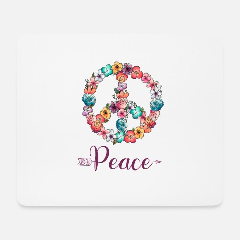 Frieden Blumen singen - Mousepad (Querformat) - Weiß