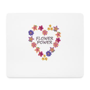 Flower Power Blumen Sommer Frühling bunt - Mousepad (Querformat) - Weiß - Vorne