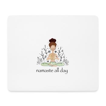 Yoga Namaste Meditation happy Mädchen Spirituell - Mousepad (Querformat) - Weiß - Vorne