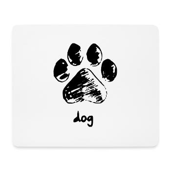 Patte de chien - Chien - Tapis de souris (format paysage) - blanc - Devant