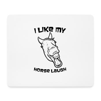 J'aime mon cheval rire - Tapis de souris (format paysage) - blanc - Devant