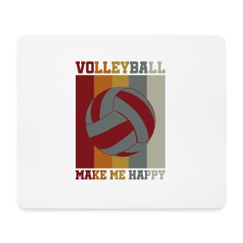 Volleyball makes me happy - Mouse Pad (horizontal) - white - Front