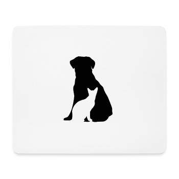 dog and cat - Mouse Pad (horizontal) - white - Front