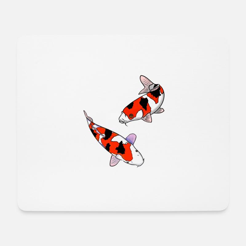 Koi-Karpfen - Mousepad (Querformat) - Weiß