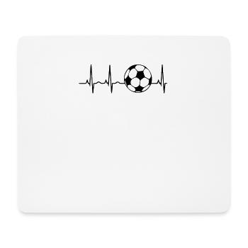 Fußball Herzschlag - Mousepad (Querformat) - Weiß - Vorne